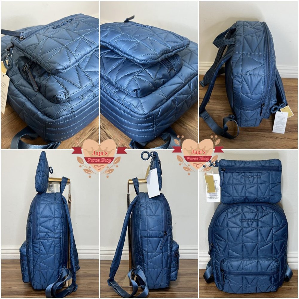 💙Michael Kors Quilted Fabric-Nylon Backpack & Pouch💙 - Picture 4 of 17